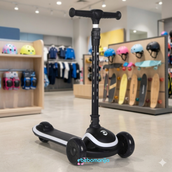 Dečiji Trotinet sa LED trakom sa 3 točka TT-1007 crna - 540143
