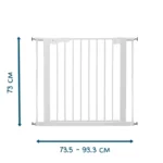 BabyDan Premier sigurnosna ogradica sa 2 produžetka 73.5–93.3 cm – bez bušenja (pressure fit), bela SKU 20003 - Slika 2