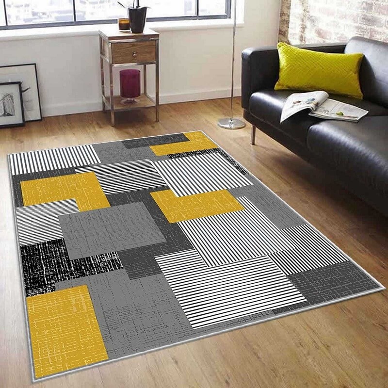 Tepih Žuto-sivi pravougaonici TG - 5125