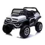 Džip Mercedes UNIMOG 12V sa mekim gumama i kožnim sedištem - Beli (SM-25503B)