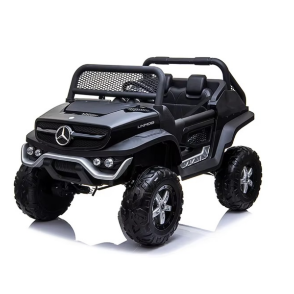 Džip Mercedes UNIMOG sa mekim gumama i kožnim sedištem - Crni (SM-25503C)