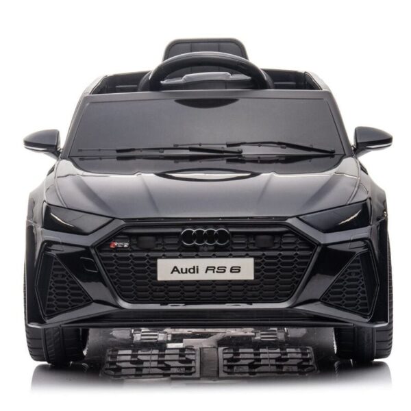 Audi RS6 Licencirani Crni - auto na akumulator za decu sa mekim gumama i mekim sedištem - slika 1