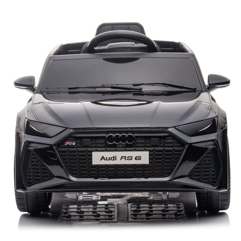 Audi RS6 Licencirani Crni - auto na akumulator za decu sa mekim gumama i mekim sedištem - slika 1