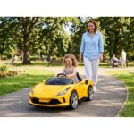 Baby Auto Sport 12V MB5917 - meke gume i meko sedište - Žuti - auto na akumulator za decu - slika 1