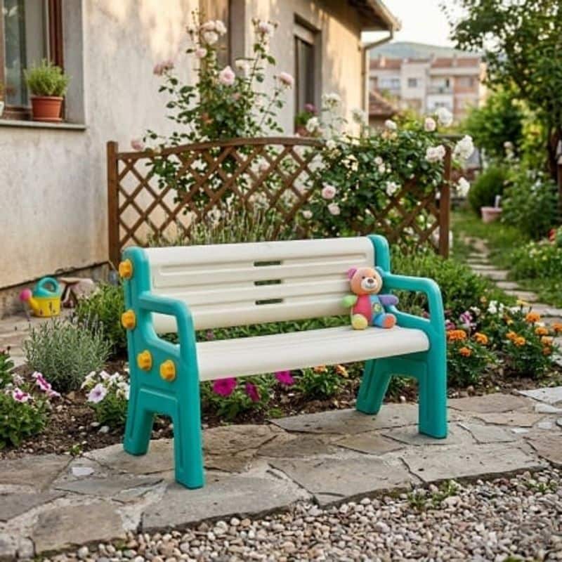 Dolu Dečija Klupa za dvorište - plastična klupa za decu - slika 2