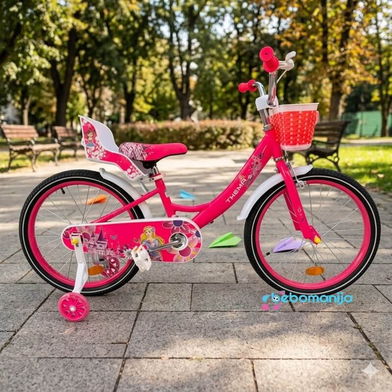 Dečija bicikla sa Svetlećim pomoćnim točkovima TS-20 Girl 1 Aurora - Roze
