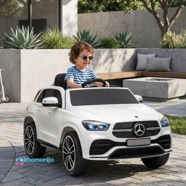 Mercedes GLE 450 na akumulator 12V - Meki točkovi i Kožno sedište - Beli