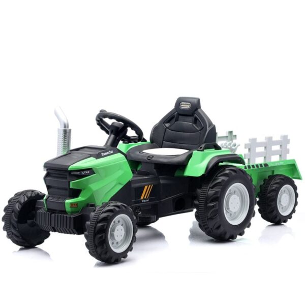 Dečiji traktor sa prikolicom i daljinskim zeleni - traktor na akumulator - slika 4
