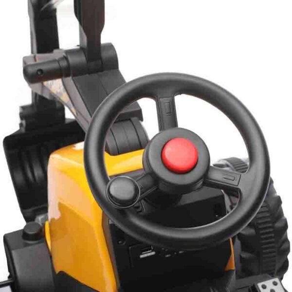 Traktor sa prikolicom i pokretnom kašikom žuti - radna mašina za decu - slika 2