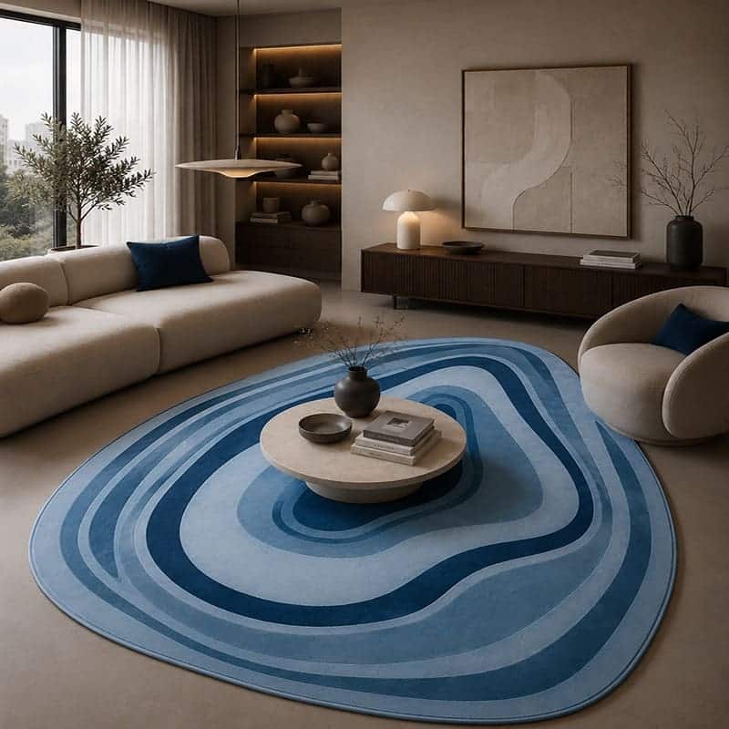 Tepih nepravilnog oblika 120x180cm - Godovi plavi, NTG-004