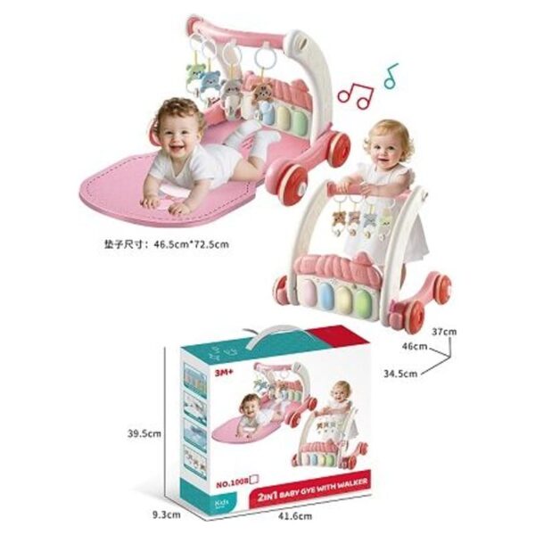Piano podloga 2u1 sa funkcijom pretvaranja u hodalicu - roze (072892)
