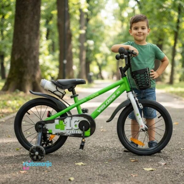 Dečiji bicikl BMX 16" sa svetlećim pomoćnim točkovima - Green (VLS001-GR16)