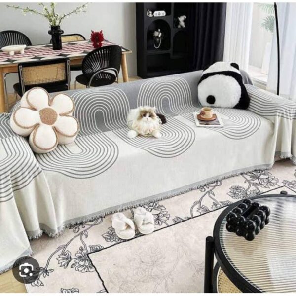 Prekrivac za krevet 180x230cm PK-028 - Otisak sivi