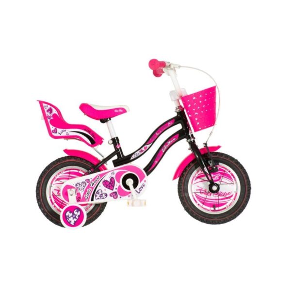 Bicikl Visitor 12" Heart CRNO-ROZE 1