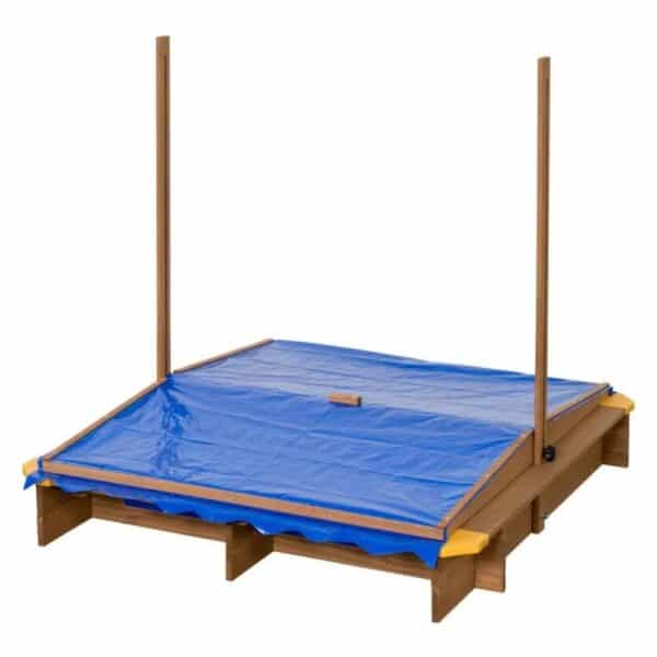 SuperToys drveni peskarnik 3u1 sa plastičnim kantama 2
