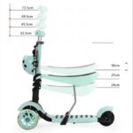 Romobil NR-9520 zeleni bubamara trotinet 5u1 12