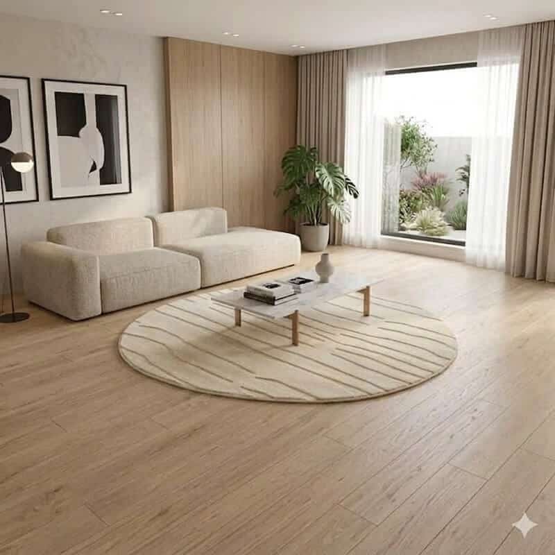 Okrugli tepih Carmel svetlo krem | 100 cm