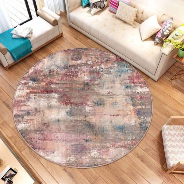 Okrugli tepih sa gumenom podlogom 160x160cm - Crveno nijansiranje, TG-1183
