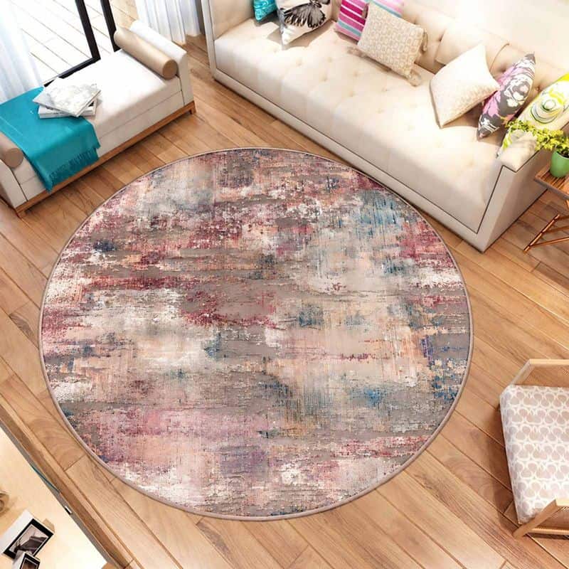 Okrugli tepih sa gumenom podlogom 160x160cm - Crveno nijansiranje, TG-1183