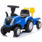 Dečiji traktor guralica New Holland T7 plavi sa prikolicom 1