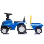 Dečiji traktor guralica New Holland T7 plavi sa prikolicom 3