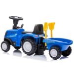 Dečiji traktor guralica New Holland T7 plavi sa prikolicom 4