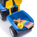 Dečiji traktor guralica New Holland T7 plavi sa prikolicom 11