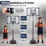 Sportivo koš podesive visine 206-273 cm 4